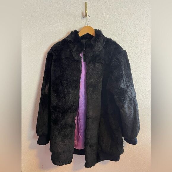 Scandinavian Fur Company black fur coat real Rabbit fur coat. Medium - Picture 2 of 14
